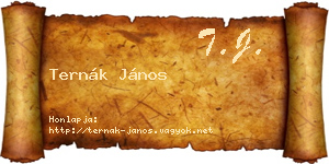 Ternák János névjegykártya