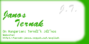 janos ternak business card